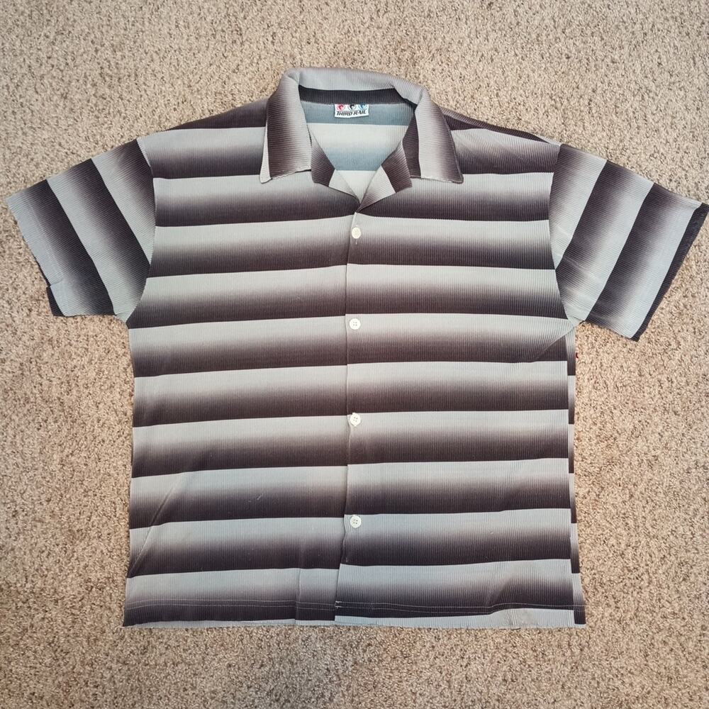 Vintage Third Rail Ribbed Striped Shirt Purple Blue
